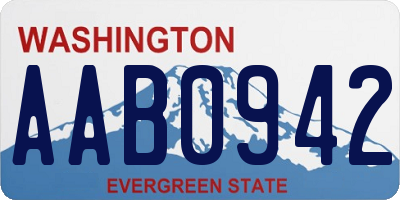 WA license plate AAB0942