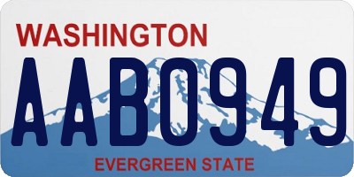 WA license plate AAB0949