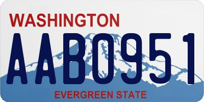 WA license plate AAB0951