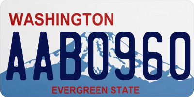 WA license plate AAB0960