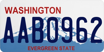 WA license plate AAB0962