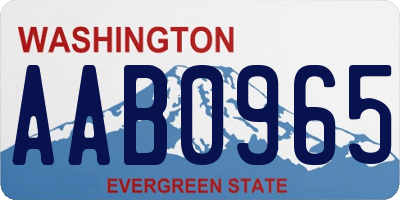 WA license plate AAB0965