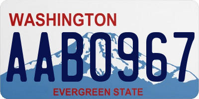 WA license plate AAB0967