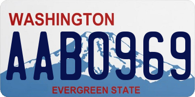 WA license plate AAB0969