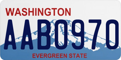 WA license plate AAB0970