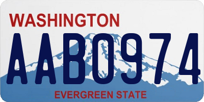 WA license plate AAB0974