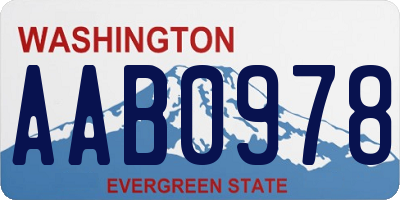 WA license plate AAB0978