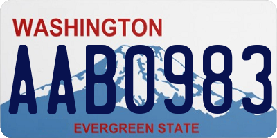 WA license plate AAB0983