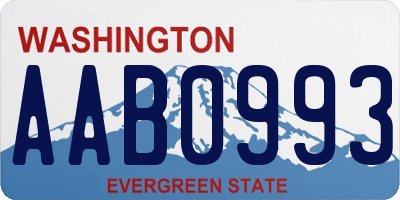 WA license plate AAB0993