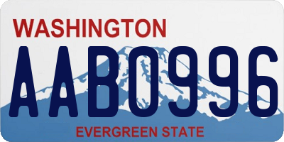 WA license plate AAB0996