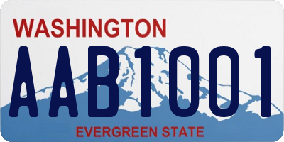 WA license plate AAB1001