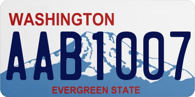 WA license plate AAB1007