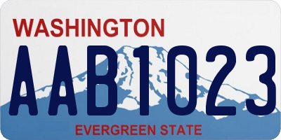 WA license plate AAB1023