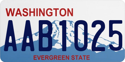WA license plate AAB1025