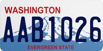 WA license plate AAB1026