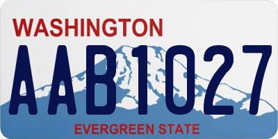 WA license plate AAB1027