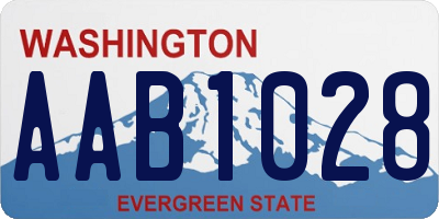 WA license plate AAB1028