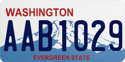 WA license plate AAB1029