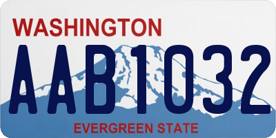 WA license plate AAB1032
