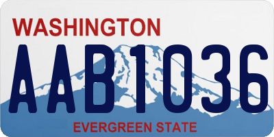 WA license plate AAB1036