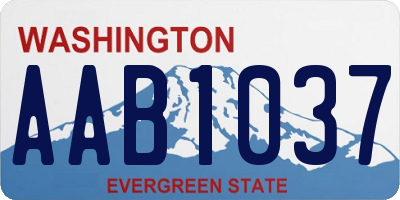 WA license plate AAB1037