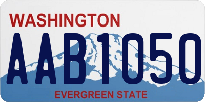 WA license plate AAB1050