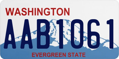 WA license plate AAB1061
