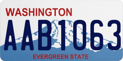 WA license plate AAB1063