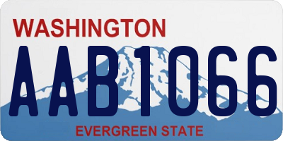 WA license plate AAB1066