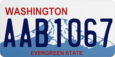 WA license plate AAB1067