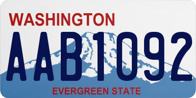 WA license plate AAB1092
