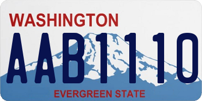 WA license plate AAB1110