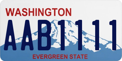 WA license plate AAB1111