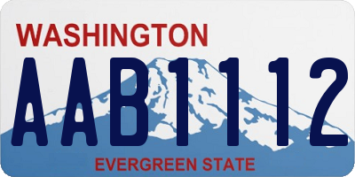 WA license plate AAB1112