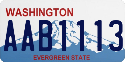 WA license plate AAB1113