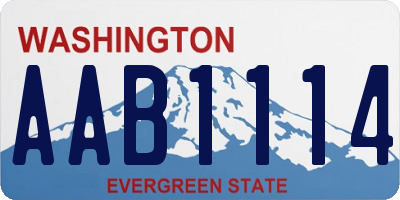 WA license plate AAB1114