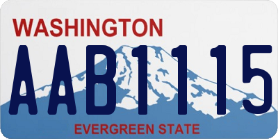 WA license plate AAB1115