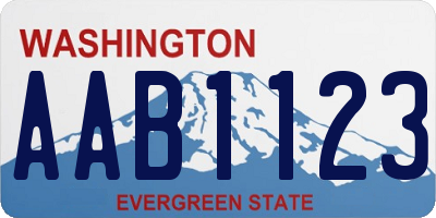 WA license plate AAB1123