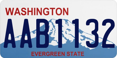 WA license plate AAB1132