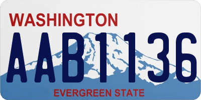 WA license plate AAB1136