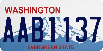 WA license plate AAB1137