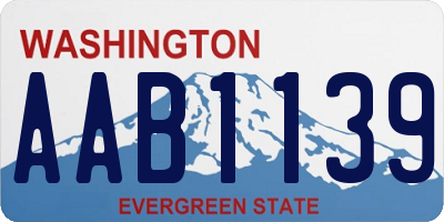 WA license plate AAB1139