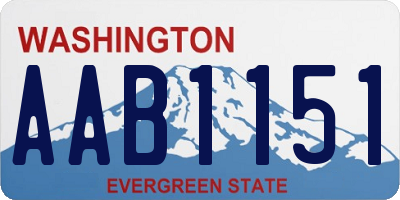 WA license plate AAB1151