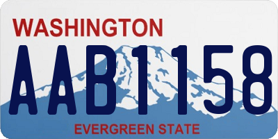 WA license plate AAB1158