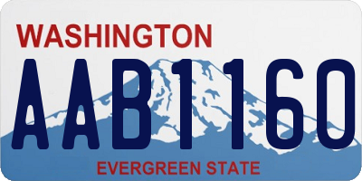 WA license plate AAB1160