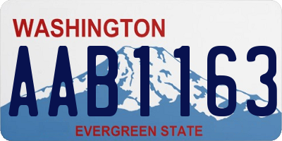 WA license plate AAB1163