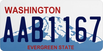 WA license plate AAB1167