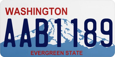 WA license plate AAB1189