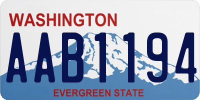 WA license plate AAB1194