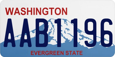 WA license plate AAB1196